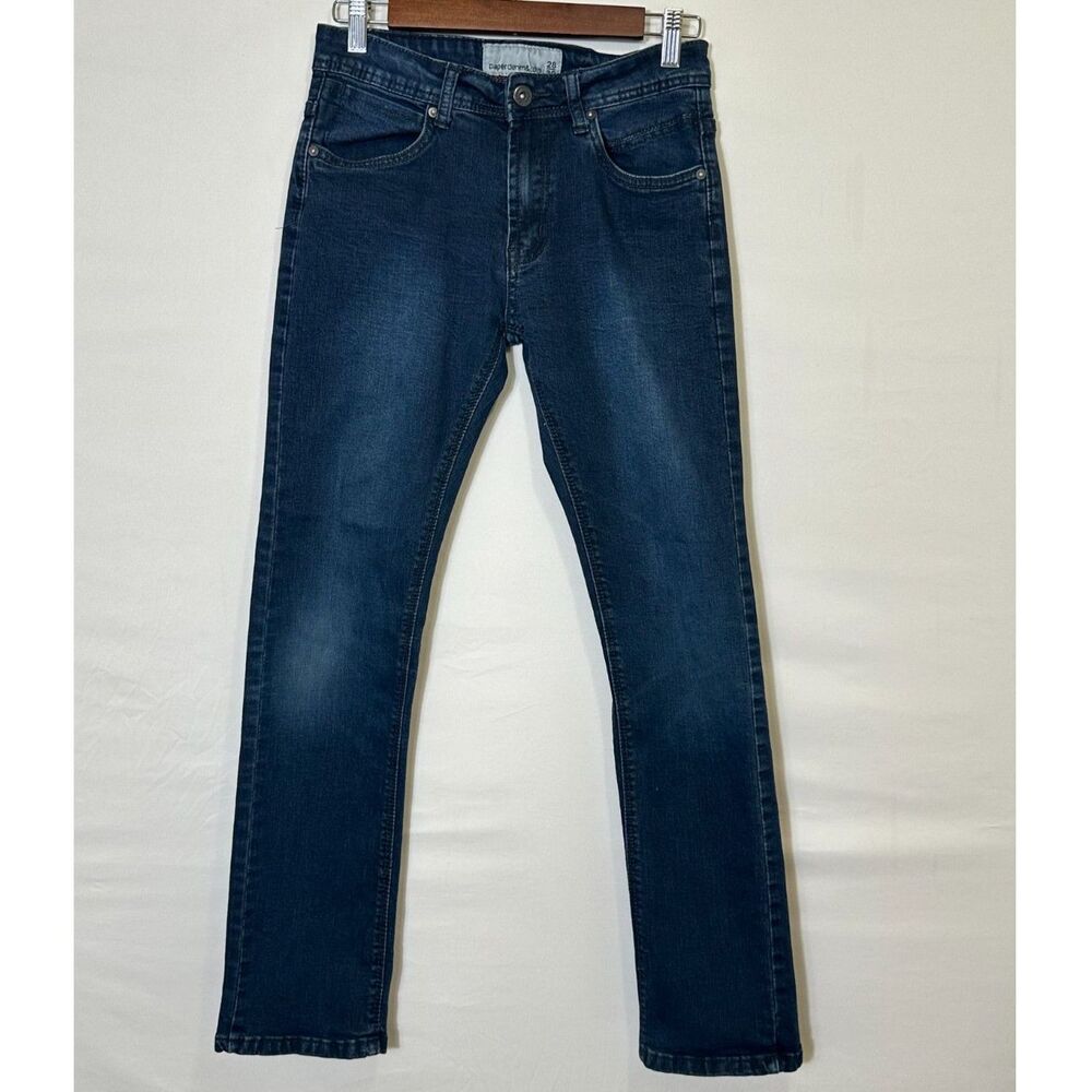 Paper Denim & Cloth Men's Slim Fit Straight Leg Dark Wash Blue Jeans Size 28x30